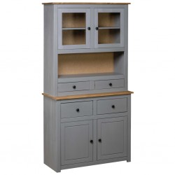 Sonata Висок шкаф, сив, 93x40,5x180 см, бор масив, Panama Range - Dulapuri