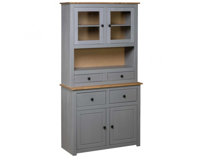 Sonata Висок шкаф, сив, 93x40,5x180 см, бор масив, Panama Range