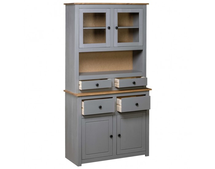 Sonata Висок шкаф, сив, 93x40,5x180 см, бор масив, Panama Range