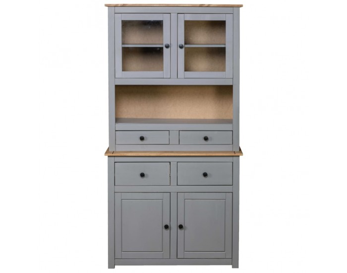 Sonata Висок шкаф, сив, 93x40,5x180 см, бор масив, Panama Range