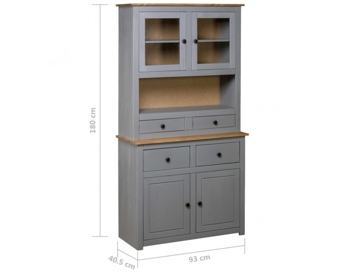 Sonata Висок шкаф, сив, 93x40,5x180 см, бор масив, Panama Range