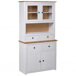 Sonata Висок шкаф, бял, 93x40,5x180 см, бор масив, Panama Range - Dulapuri