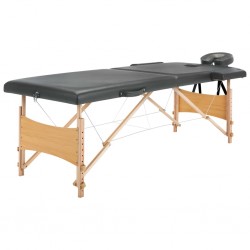 Sonata Масажна кушетка с 2 зони, дървена рамка, антрацит, 186х68 см - Comparare produse
