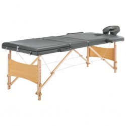 Sonata Масажна кушетка с 3 зони, дървена рамка, антрацит, 186х68 см - Comparare produse