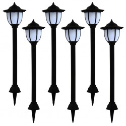Sonata Градински соларни лампи, 6 бр, LED, черни - Iluminat exterior