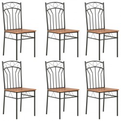 Sonata H Трапезни столове, 6 бр, кафяви, МДФ - Scaune de dining