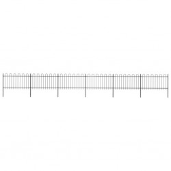 Sonata Градинска ограда с извити върхове, стомана, 10,2x1 м, черна - Garduri