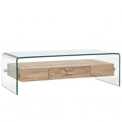 Sonata H Маса за кафе, прозрачна, 98x45x31 см, закалено стъкло - Măsuțe de living
