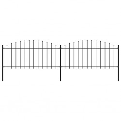 Sonata Градинска ограда с пики, стомана, (0,5-0,75)x3,4 м, черна - Garduri