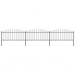 Sonata Градинска ограда с пики, стомана, (0,5-0,75)x5,1 м, черна - Garduri