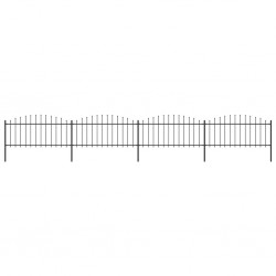 Sonata Градинска ограда с пики, стомана, (0,5-0,75)x6,8 м, черна - Garduri