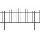 Sonata Градинска ограда с пики, стомана, (0,5-0,75)x6,8 м, черна