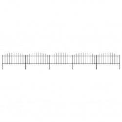 Sonata Градинска ограда с пики, стомана, (0,5-0,75)x8,5 м, черна - Garduri