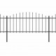 Sonata Градинска ограда с пики, стомана, (0,5-0,75)x10,2 м, черна