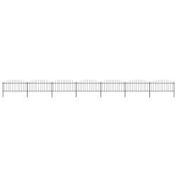 Sonata Градинска ограда с пики, стомана, (0,5-0,75)x11,9 м, черна - Garduri