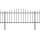Sonata Градинска ограда с пики, стомана, (0,5-0,75)x11,9 м, черна