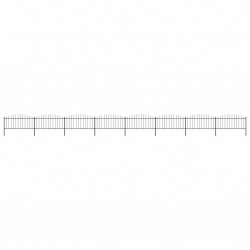 Sonata Градинска ограда с пики, стомана, (0,5-0,75)x13,6 м, черна - Garduri
