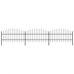 Sonata Градинска ограда с пики, стомана, (0,75-1)x5,1 м, черна - Garduri