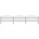 Sonata Градинска ограда с пики, стомана, (0,75-1)x5,1 м, черна