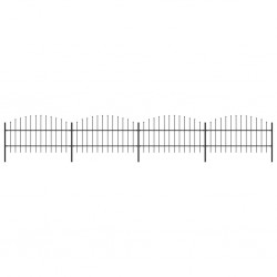 Sonata Градинска ограда с пики, стомана, (0,75-1)x6,8 м, черна - Garduri