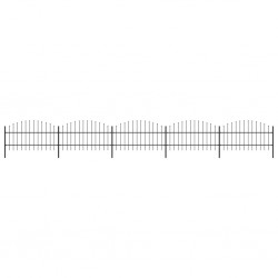 Sonata Градинска ограда с пики, стомана, (0,75-1)x8,5 м, черна - Garduri