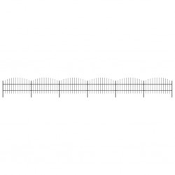 Sonata Градинска ограда с пики, стомана, (0,75-1)x10,2 м, черна - Garduri