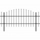 Sonata Градинска ограда с пики, стомана, (0,75-1)x11,9 м, черна