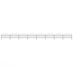 Sonata Градинска ограда с пики, стомана, (0,75-1)x13,6 м, черна - Garduri