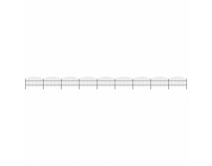 Sonata Градинска ограда с пики, стомана, (0,75-1)x15,3 м, черна
