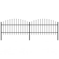 Sonata Градинска ограда с пики, (1-1,25)x3,4 м, стомана, черна - Garduri