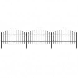 Sonata Градинска ограда с пики, стомана, (1-1,25)x5,1 м, черна - Garduri