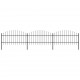 Sonata Градинска ограда с пики, стомана, (1-1,25)x5,1 м, черна