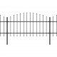 Sonata Градинска ограда с пики, стомана, (1-1,25)x5,1 м, черна