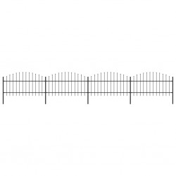 Sonata Градинска ограда с пики, стомана, (1-1,25)x6,8 м, черна - Garduri