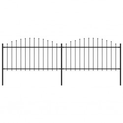 Sonata Градинска ограда с пики, стомана, (1,25-1,5)x3,4 м, черна - Garduri