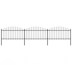 Sonata Градинска ограда с пики, стомана, (1,25-1,5)x5,1 м, черна - Garduri