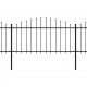 Sonata Градинска ограда с пики, стомана, (1,25-1,5)x5,1 м, черна