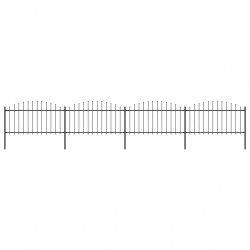 Sonata Градинска ограда с пики, стомана, (1,25-1,5)x6,8 м, черна - Garduri