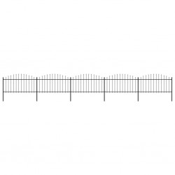 Sonata Градинска ограда с пики, стомана, (1,25-1,5)x8,5 м, черна - Garduri