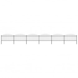 Sonata Градинска ограда с пики, стомана, (1,25-1,5)x10,2 м, черна - Garduri