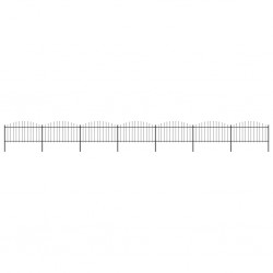Sonata Градинска ограда с пики, стомана, (1,25-1,5)x11,9 м, черна - Garduri