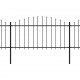 Sonata Градинска ограда с пики, стомана, (1,25-1,5)x11,9 м, черна