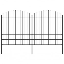 Sonata Градинска ограда с пики, стомана, (1,75-2)x3,4 м, черна - Garduri