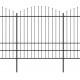 Sonata Градинска ограда с пики, стомана, (1,75-2)x3,4 м, черна