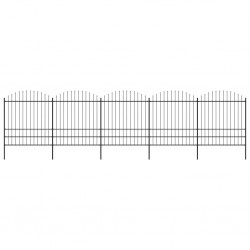 Sonata Градинска ограда с пики, стомана, (1,75-2)x8,5 м, черна - Garduri