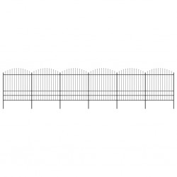 Sonata Градинска ограда с пики, стомана, (1,75-2)x10,2 м, черна - Garduri
