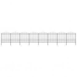 Sonata Градинска ограда с пики, стомана, (1,75-2)x13,6 м, черна - Garduri