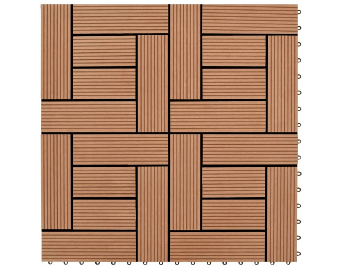 Sonata 22 бр декинг плочки, 30x30 см, 2 кв.м., WPC, кафяви