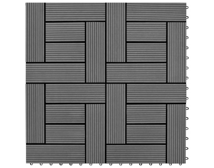 Sonata 22 бр декинг плочки, 30x30 см, 2 кв.м., WPC, сиви
