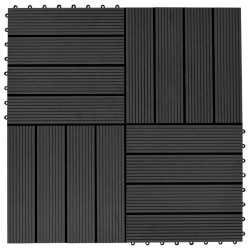 Sonata 22 бр декинг плочки, 30x30 см, 2 кв.м., WPC, черни - Materiale pentru decorațiuni